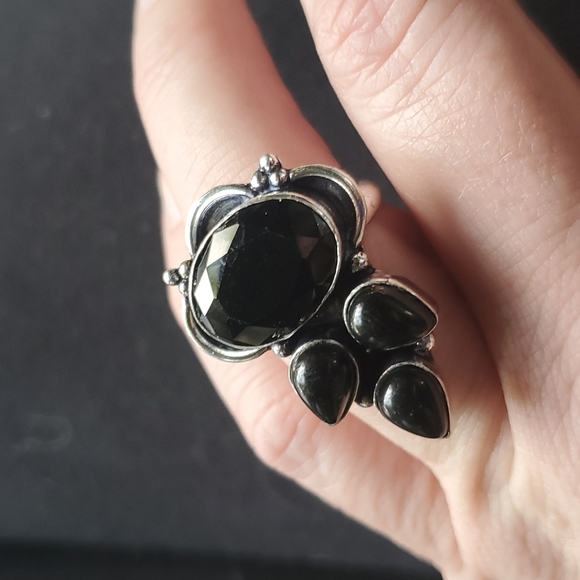 New Black Onyx 925 Silver Ring. - Picture 13 of 16